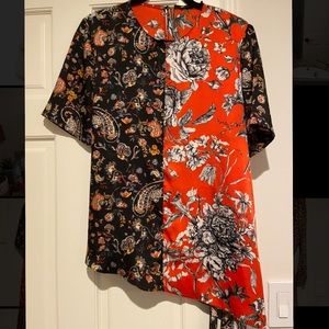 Floral Asymmetrical Top